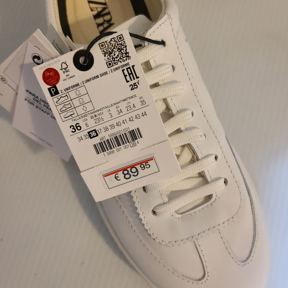 Zara Uniform Womens Leather Sneakers - Picture 2 of 6